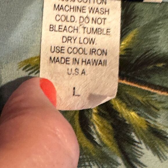 Aloha Republic Men’s Hawaiian Button Up Camp Shirt Diamond Head Cotton Size L - Picture 9 of 10